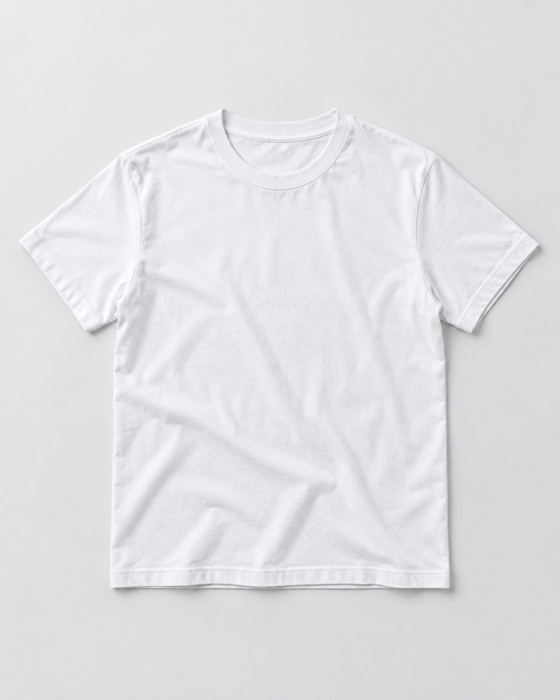 White cotton T-shirt on a clean studio background
