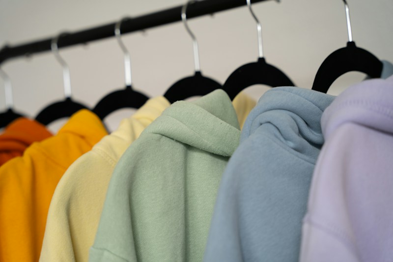 Soft hoodies on hangers